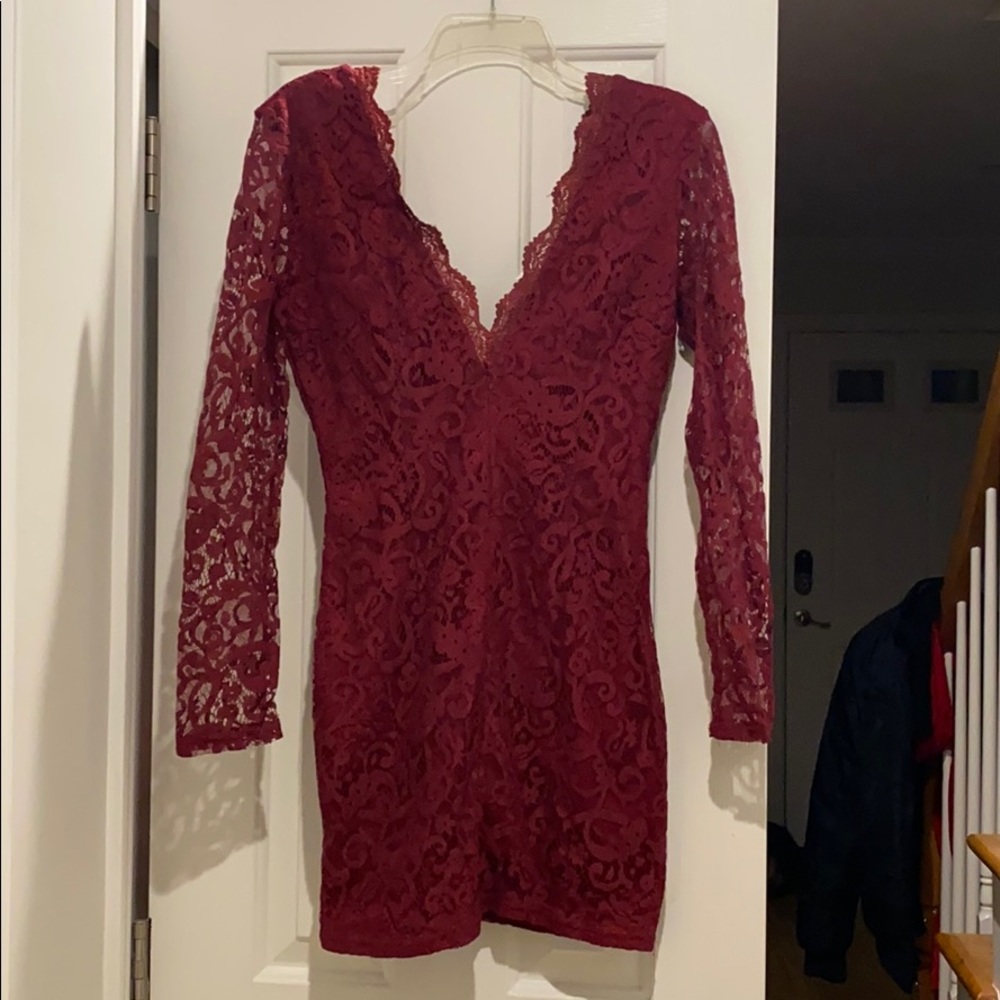 Burgundy Lade Dress
